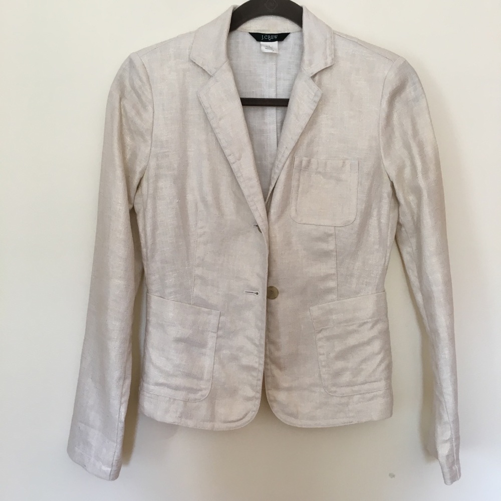 J Crew Metallic Linen blazer